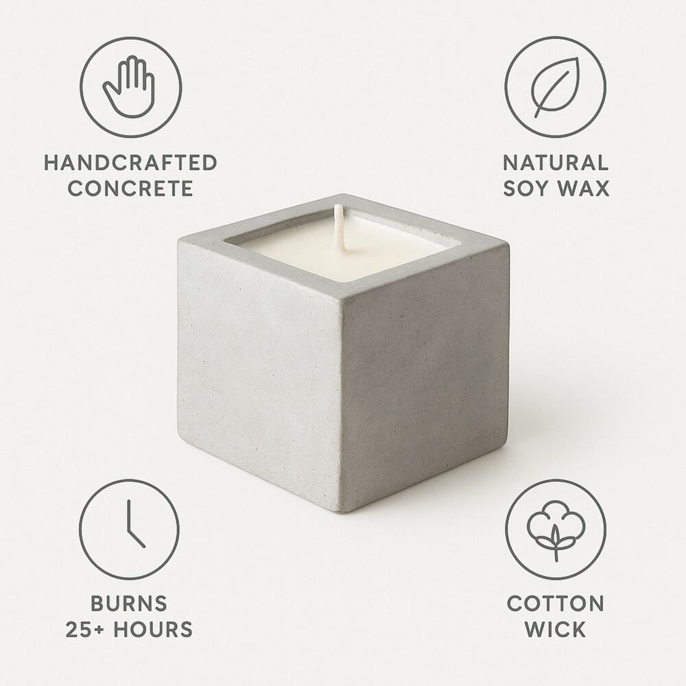 Soft Timber — Warm Vanilla Cedar Candle (Large Stone Block) — 14 oz / 35 oz - Picture 5 of 8